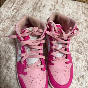 Nike Kids Pink and White Sneakers